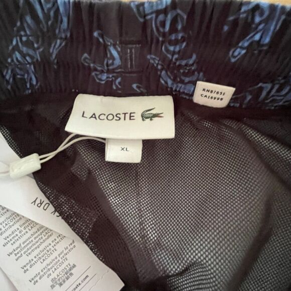 Lacoste Shorts Swim Trunks All Over Print Lined Elastic Drawstring Mens XL New - Picture 5 of 10